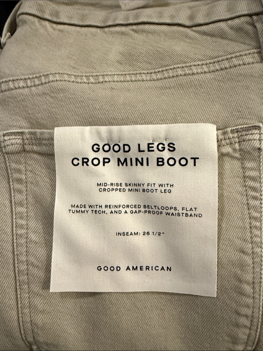 Good American Good Legs Crop Mini Boot Jeans in Light grey
